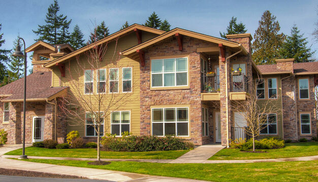 brownstone building at Lea Hill in auburn