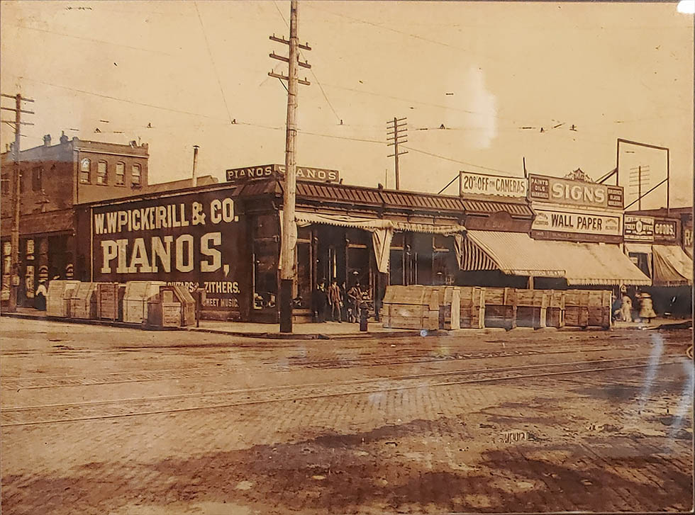 Old photo of W.W. Pickerill's piano store