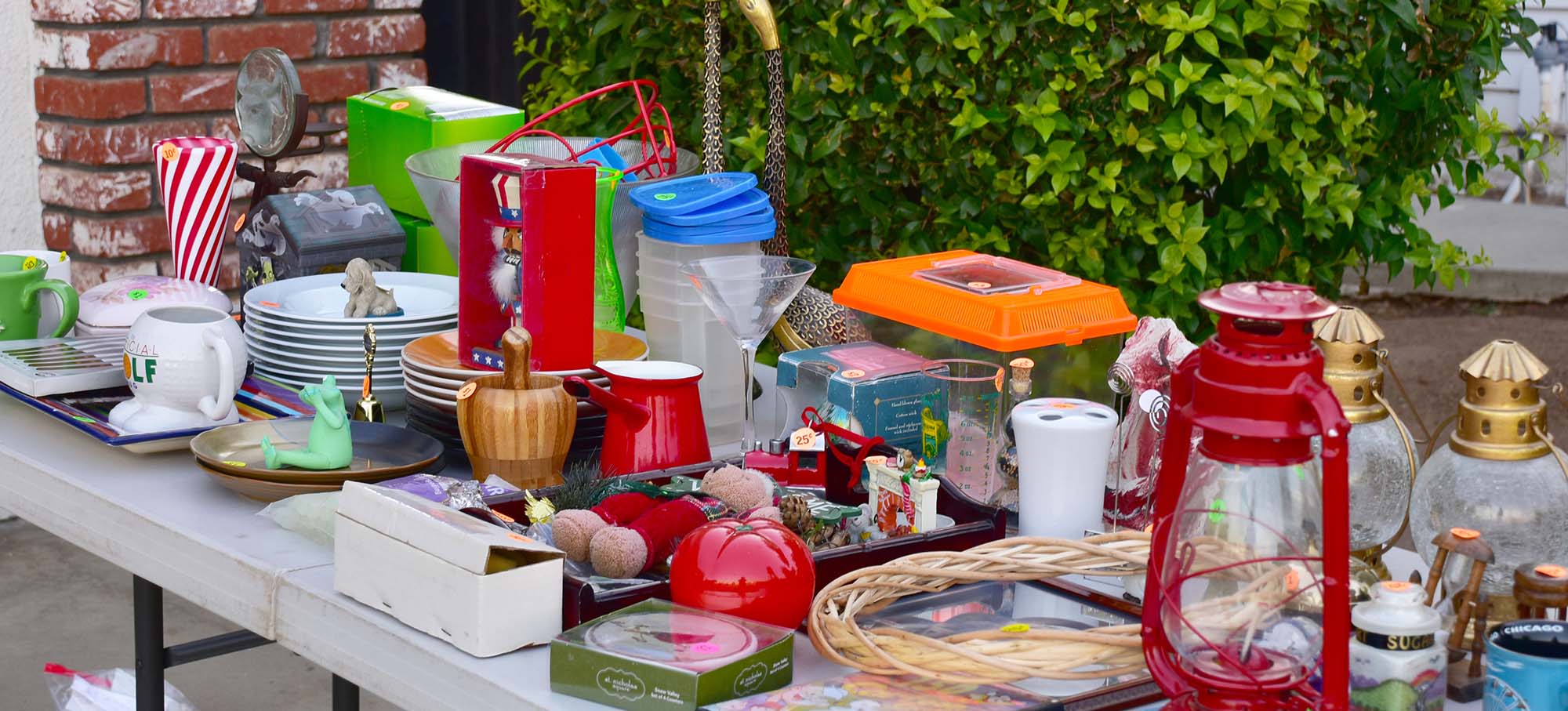 Garage sale yard sale unnecessary decor items and things for home