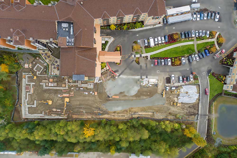 Wesley Bradley Park view of Care Center under construction