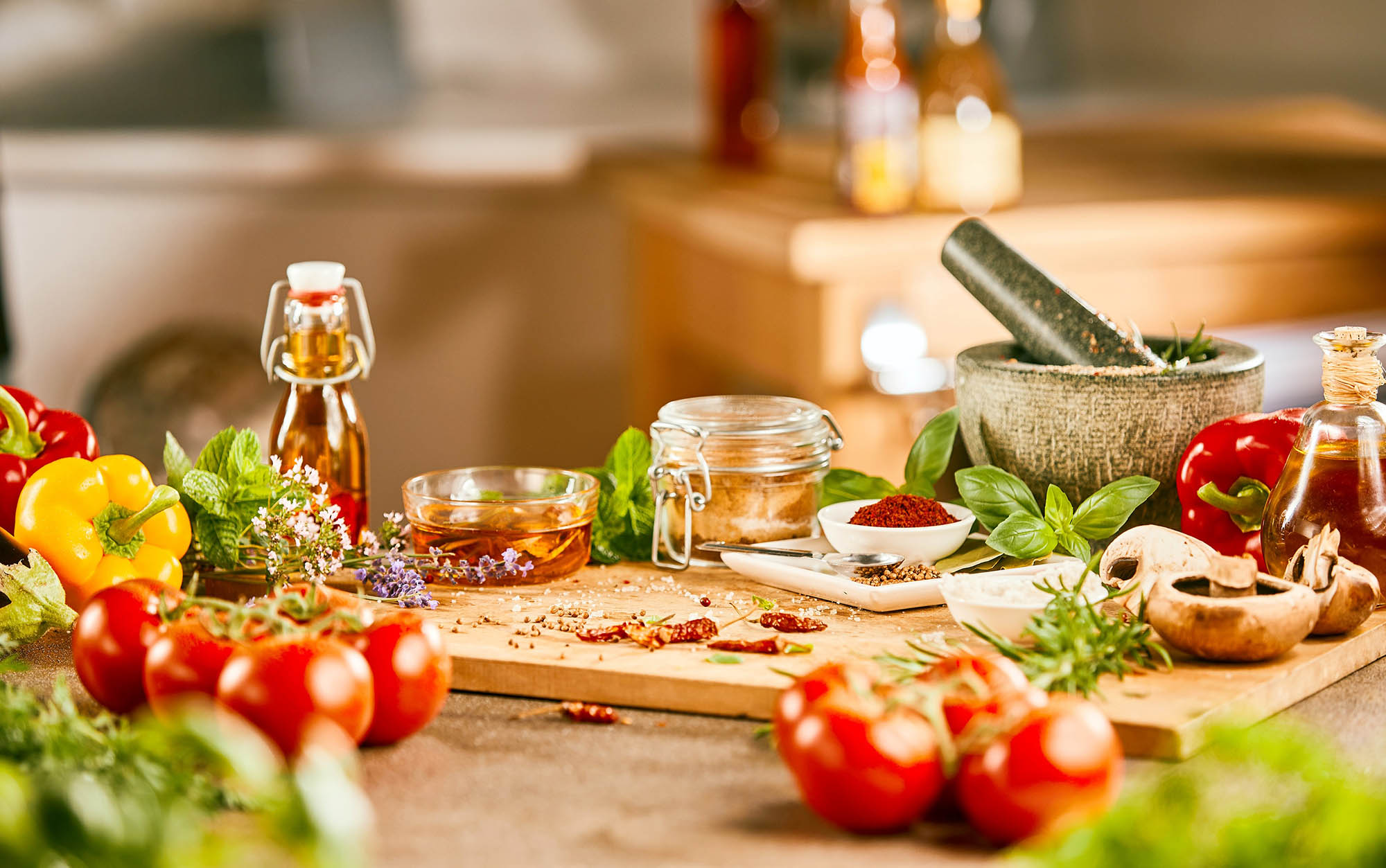 healthy looking food table